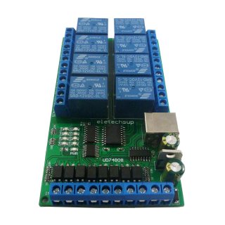 UD74B08 DC 12V 8ch IO Digital Collector USB COM Serial Port UART Relay Module