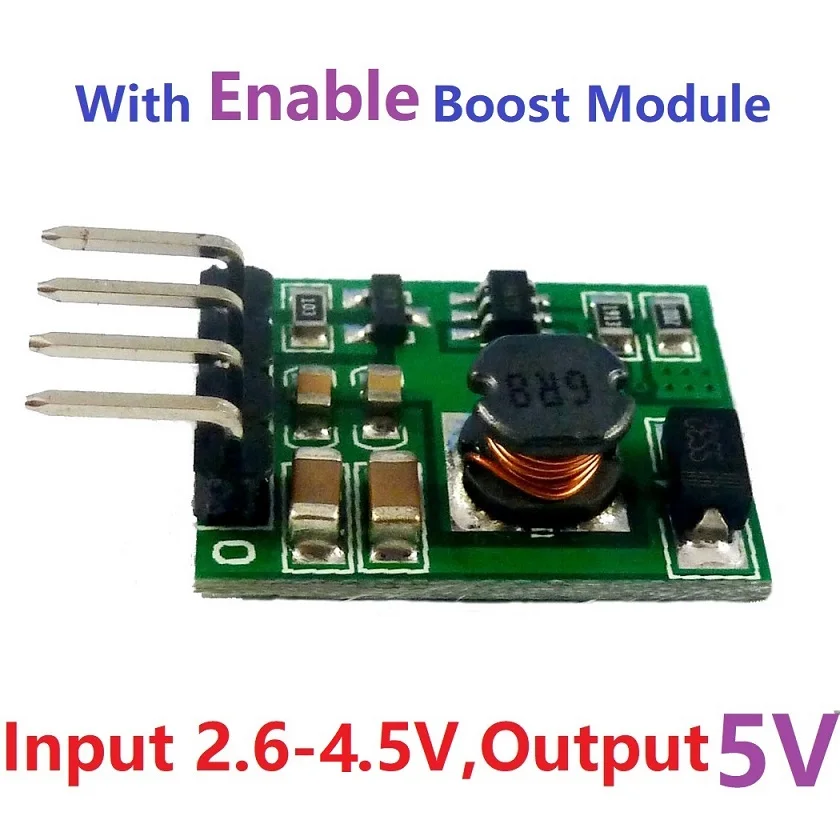 DDEN12MA 5V(with Pin) ON/OFF DC-DC 3V 3.3V 3.7V 4.2V 5V to 5V 6V 9V 12V Step-up Boost Converter Voltage Regulate Power Supply Module