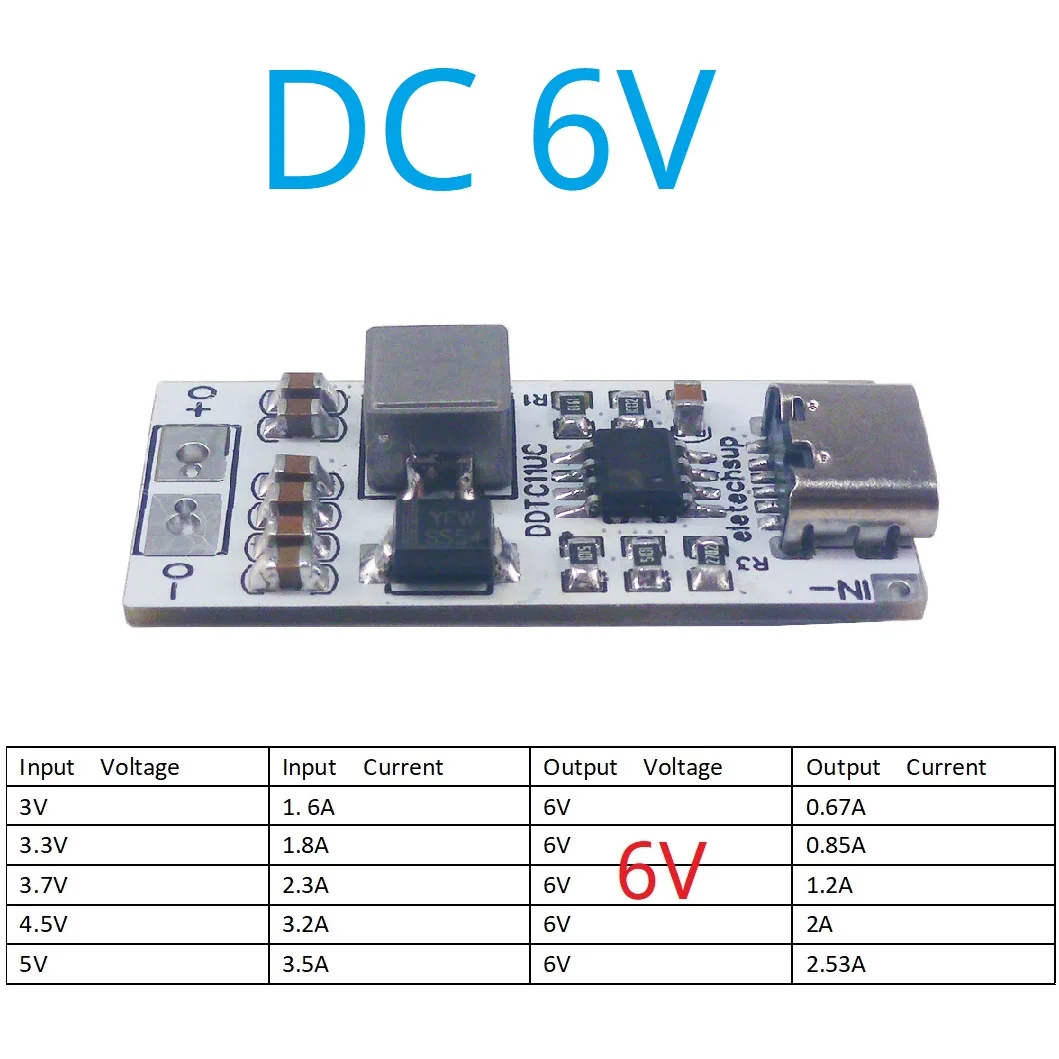 DDTC11UC Output 6V 3.5A USB C TYPE-C to DC 6V 8.4V 9V 12V Step-Up DC-DC Boost Converter Power Supply for QC PD High Power Mobile Phone Charger