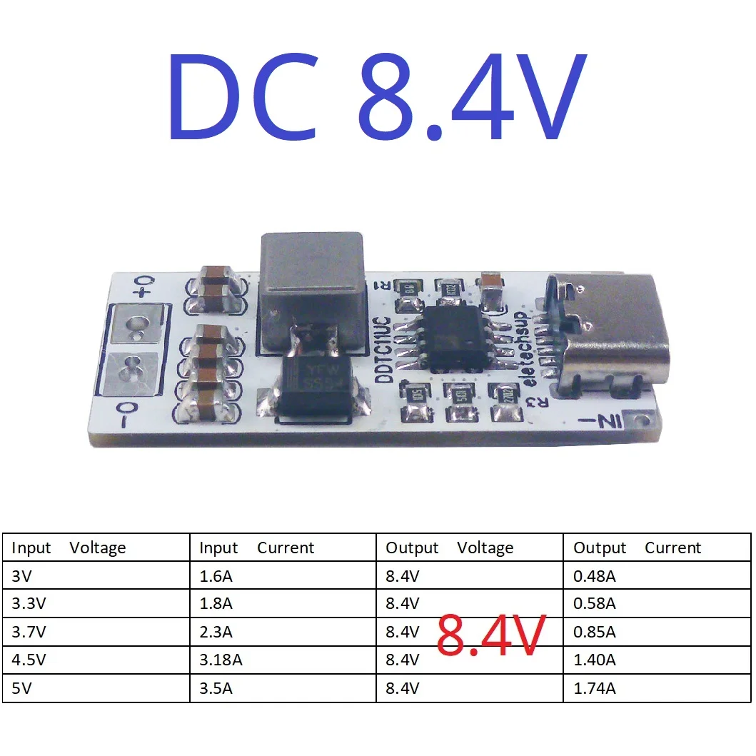 DDTC11UC Output 8V4 3.5A USB C TYPE-C to DC 6V 8.4V 9V 12V Step-Up DC-DC Boost Converter Power Supply for QC PD High Power Mobile Phone Charger