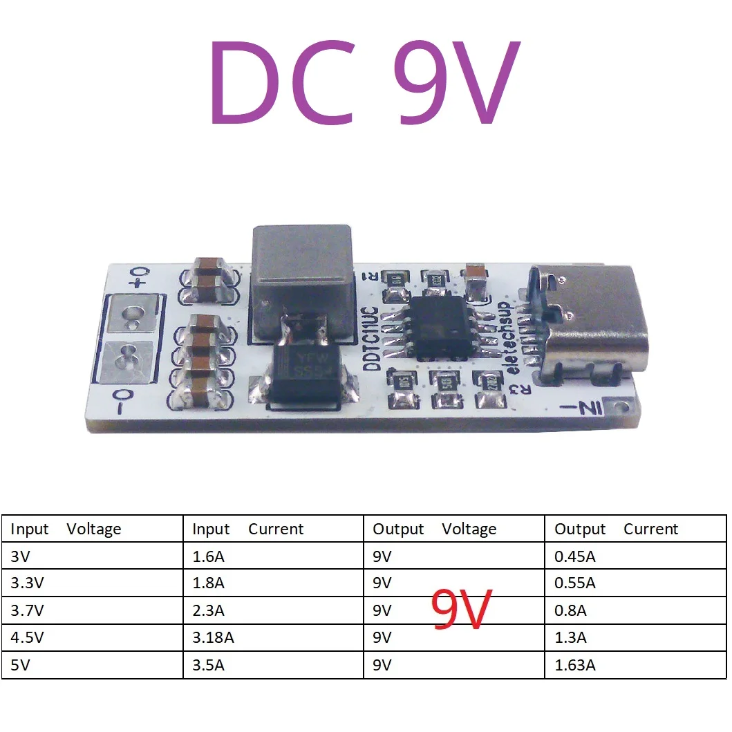 DDTC11UC Output 9V 3.5A USB C TYPE-C to DC 6V 8.4V 9V 12V Step-Up DC-DC Boost Converter Power Supply for QC PD High Power Mobile Phone Charger