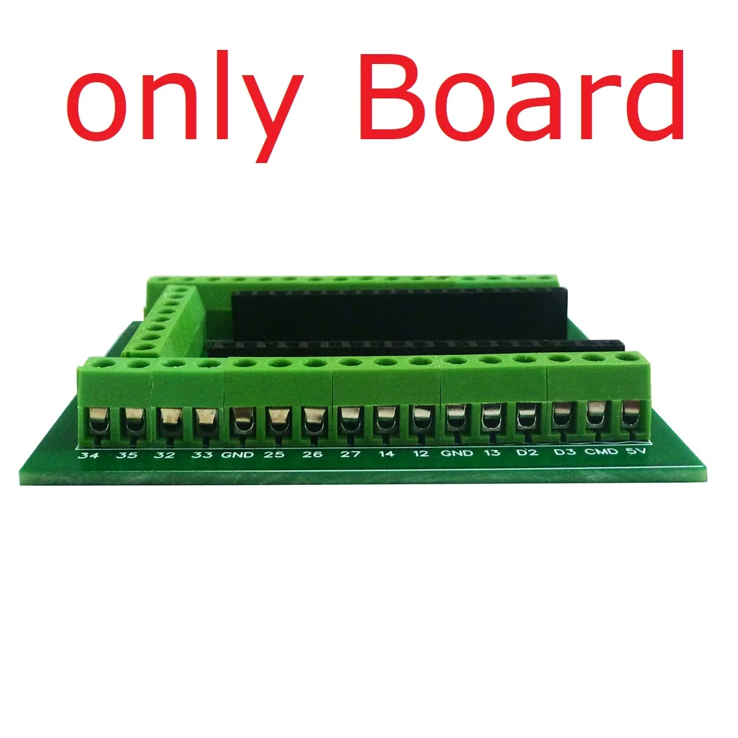 DNESP32 only Board DIN Rail Mount Screw Terminal Block Adapter Module For ESP32S ESP-WROOM-32 DevKitC ESP32 WIFI Dual Core CPU Development Board