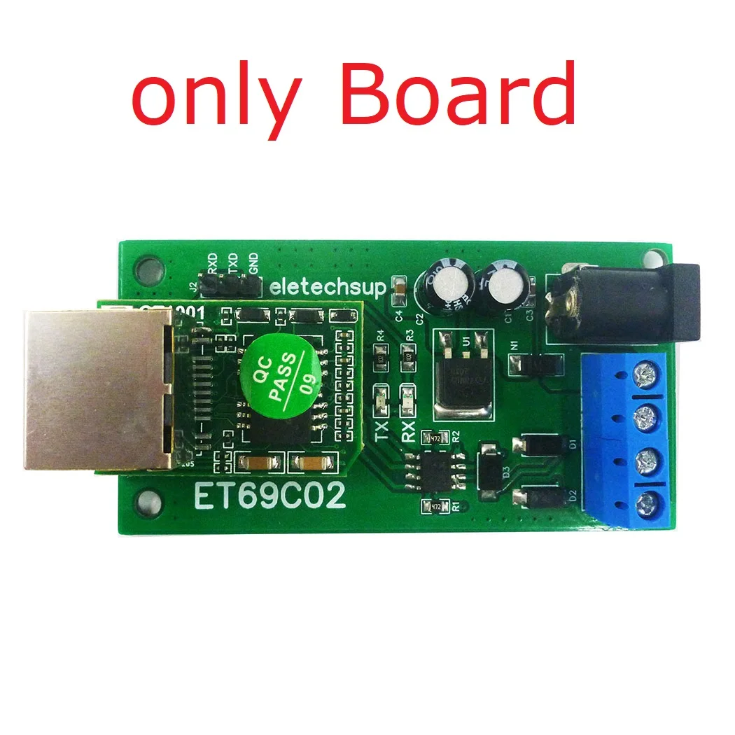 ET69C02 Only Board Ethernet Network IP RJ45 to RS485 Bus Converter for Modbus RTU Master Slave TCP Client Server MQTT PLC