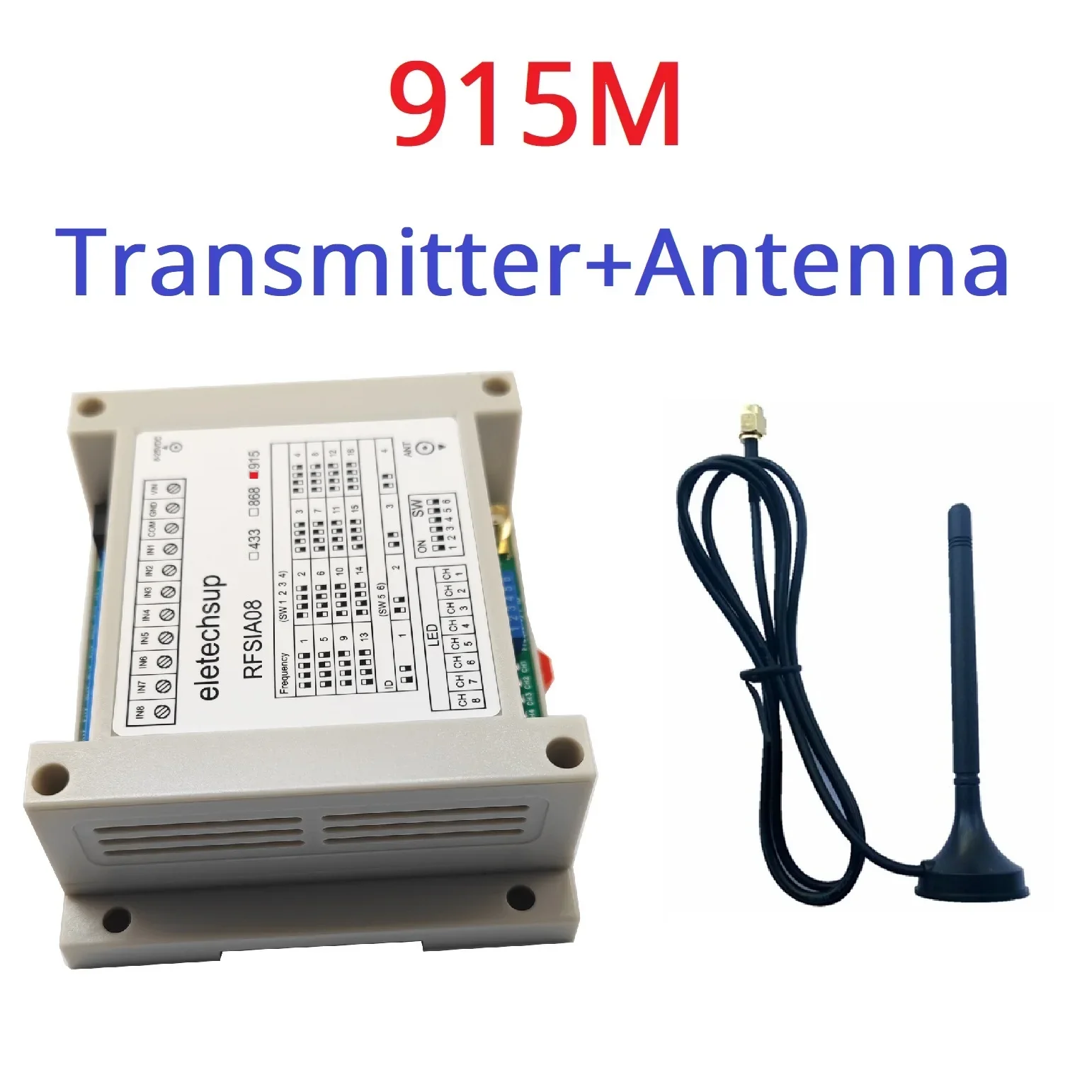 RFSIA08 (915M Transmitter) 8ch 433M 868M 915M LORA Industrial Grade Anti-interference Remote Control Switch Remote IO Wireless Transceiver